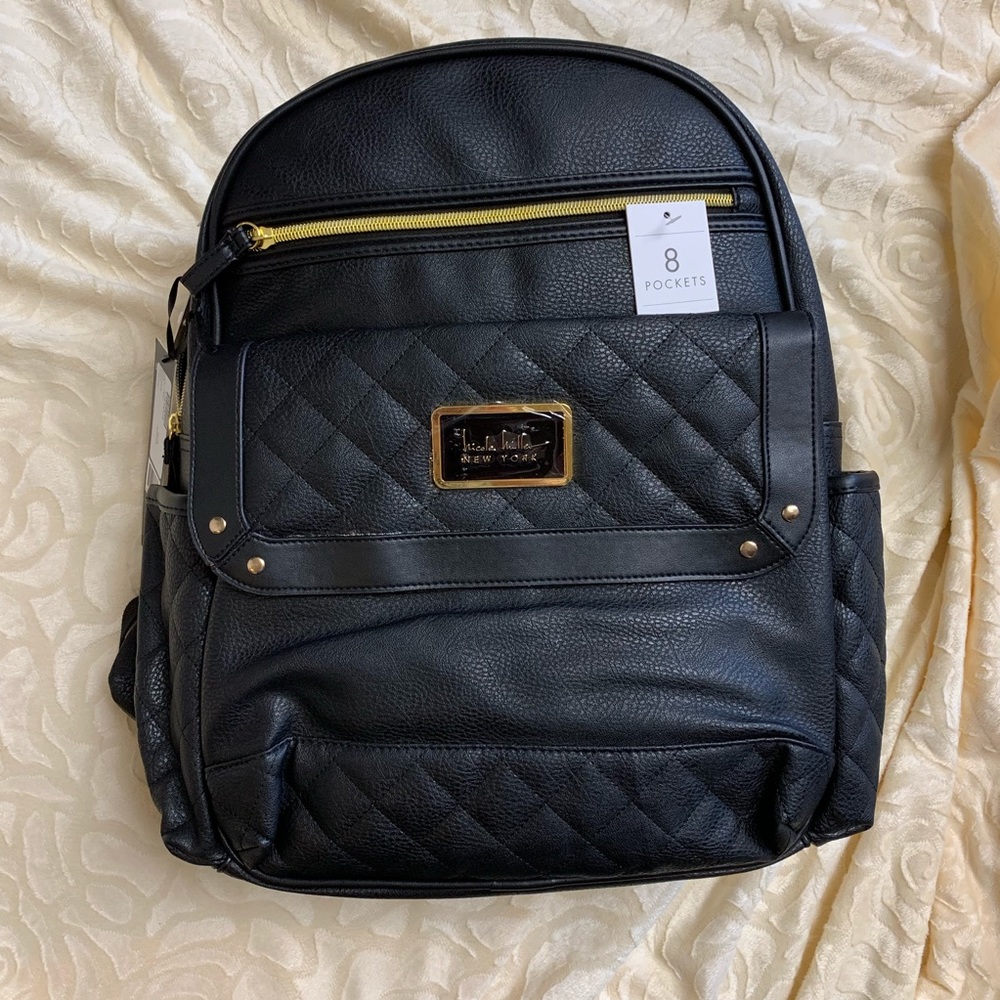 NWT Nicole Miller New York faux leather diaper bag